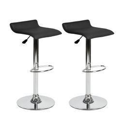 Homy Casa FLANAGAN Black Adjustable Bar Chair for Home and Workspace Open Box