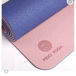 Pido Yoga Mat - 1/4Extra Thick Non Slip Yoga Mat for Women & Men Eco Friendly TPE Fitness Exercise Mat with Carrying Strap for Yoga, Pilat
