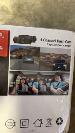 4 Channel 360° Dash Cam Front and Rear, 4K+1080P*3 FHD Car Camera