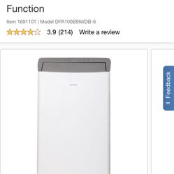 Danby 10,000 BTU 3-in-1 Inverter Portable Air Conditioner with Dehumidifier and Fan Function