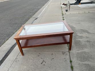 Wood and Glass Coffee Table