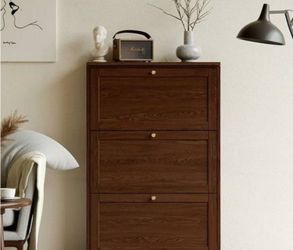❤️‍🔥E) Solid Wood Wall-Mounted Modern Shoe Storage Cabinet,