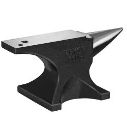 Single Horn Anvil, 66Lbs Cast Steel Anvil, High Hardness Rugged Round Horn Anvil Blacksmith, with Round and Square Hole, Large Countertop and Stable B