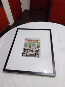 Black Picture Frame with White Mat.  17x21"