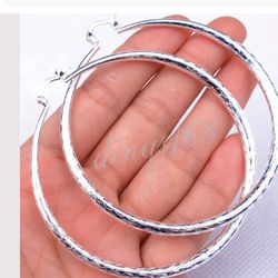 sterling silver large hoop Earrings