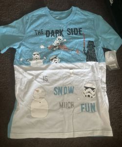 Disney Star Wars Christmas T-Shirt Boys "The Dark Side" Tee Size M 7/8