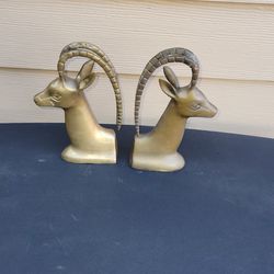 1970s Mid-century Brass Bookends 