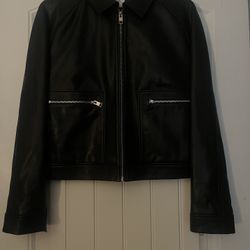 FRAME Black Leather Jacket  Size M 