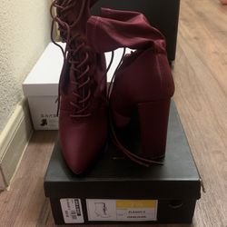 Burgundy Heel Boots 