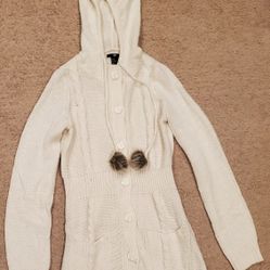 H&M White Cardigan Sweater Hoodie 