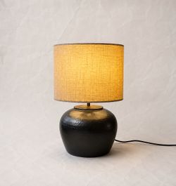 IKEA -Modern Textured Ceramic Table Lamp – Includes Linen Shade