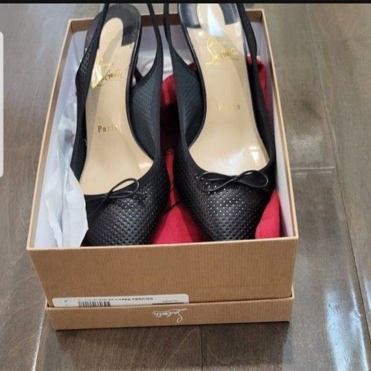 CHRISTIAN LOUBOUTIN LEATHER SLINGBACK PUMPS SIZE 11