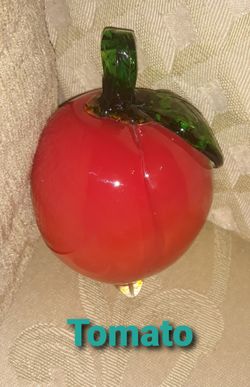 Glass Red Tomato-Vintage-Old School