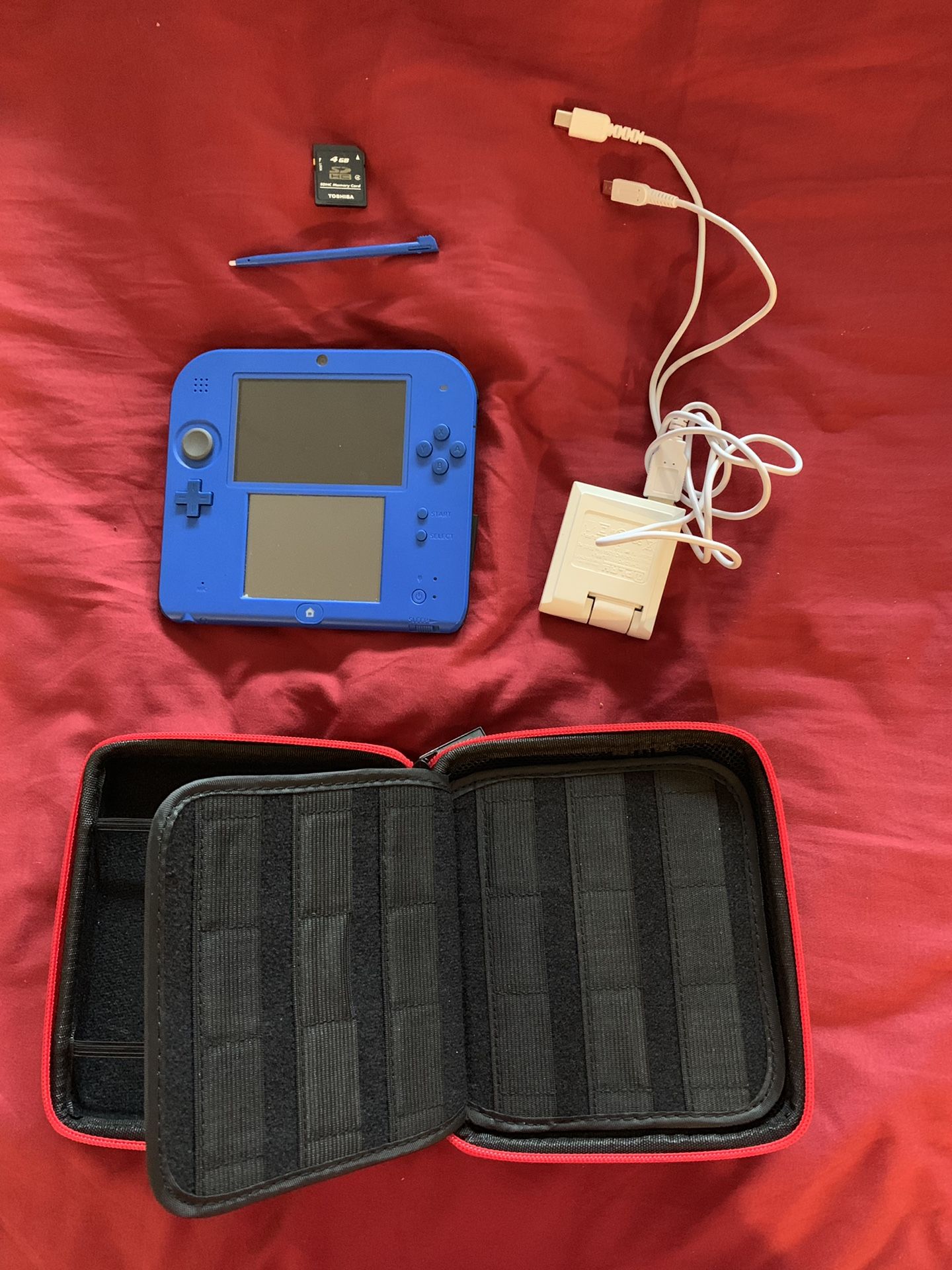 Nintendo 2DS with accessories