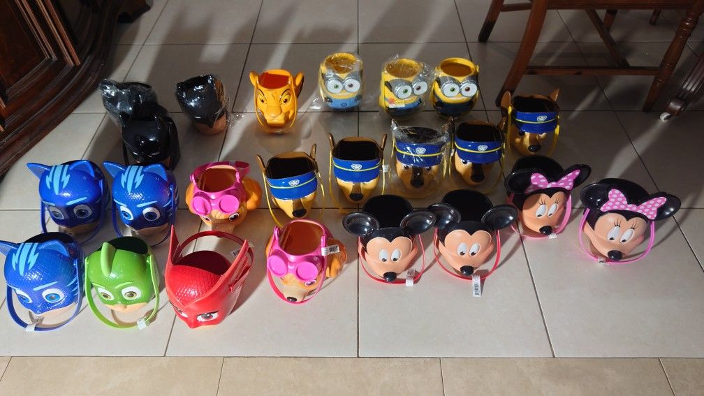 PTI Disney Paw Patrol Batman PJ Halloween Birthday Buckets NEW