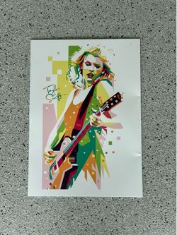 TAYLOR SWIFT Metal Poster. Abstract. With Guitar. Approx. 19x26-1/2. Pre Owned.