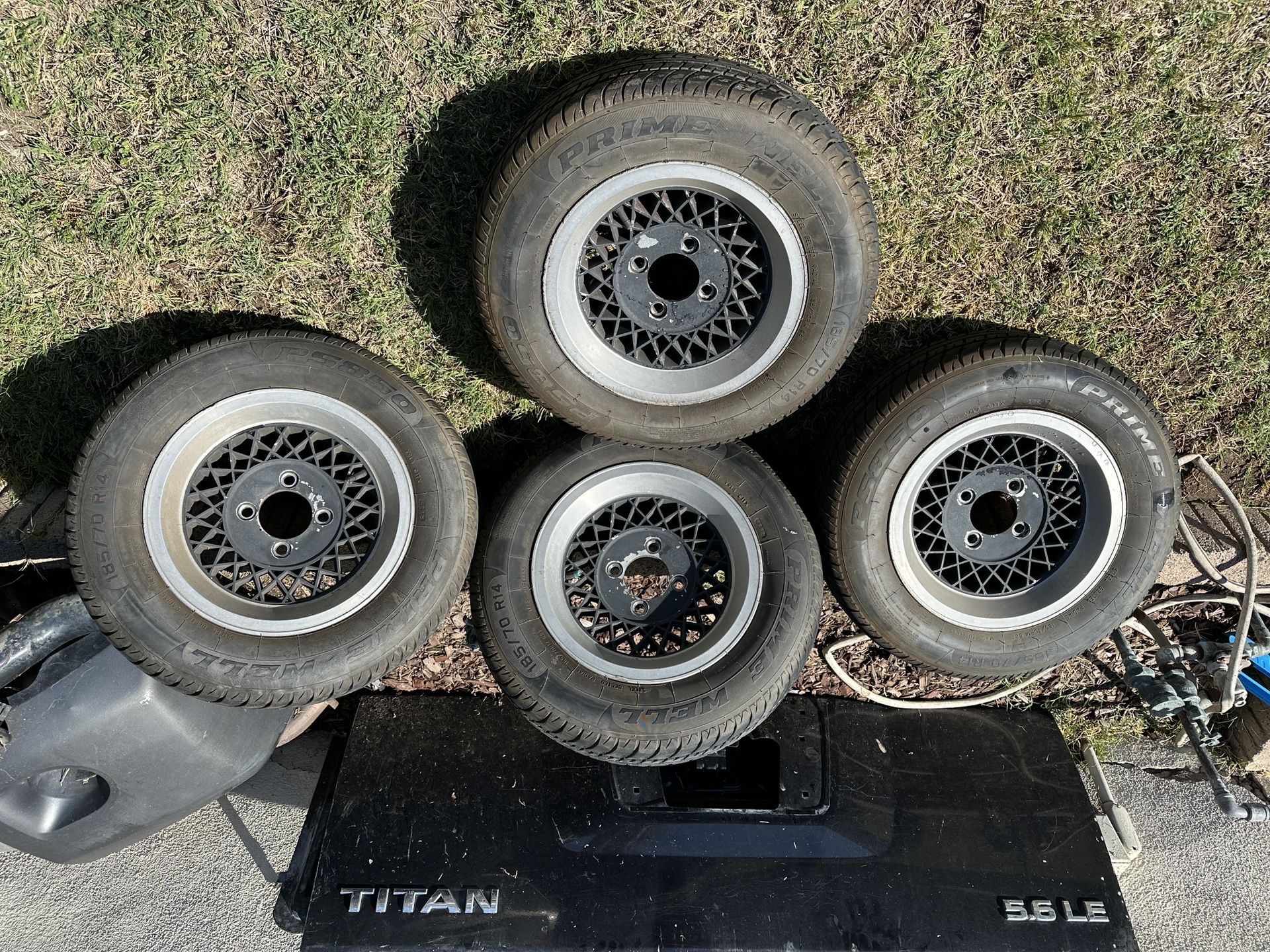14x7 - 4x114.3 - 4x4.5 - 185/70/14 - Datsun 240Z Wheels Rims Tires