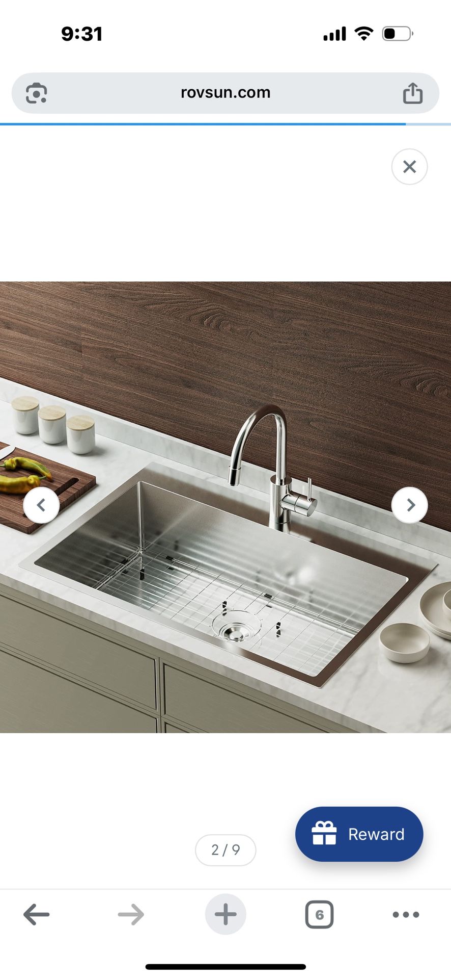 30" x 22" Drop-in 304 Stainless Steel Sink Kitchen with Protector