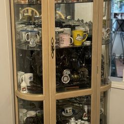 White Oak Curio Cabinet & Grandfather Clock