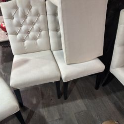 6 Chairs Dinning Table Off White
