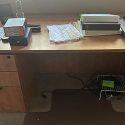 60” L Home Office Computer Desk with Free Standing Drawers
