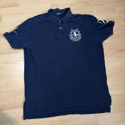 Vintage 90s Y2K Polo Ralph Lauren Blue  Watch Polo Team Golf Shirt XL Rare