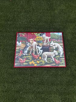 Framed Farm Animals Jigsaw Puzzle Art