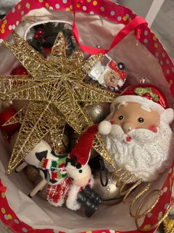 Red/gold Christmas Ornaments and Decorations Lot