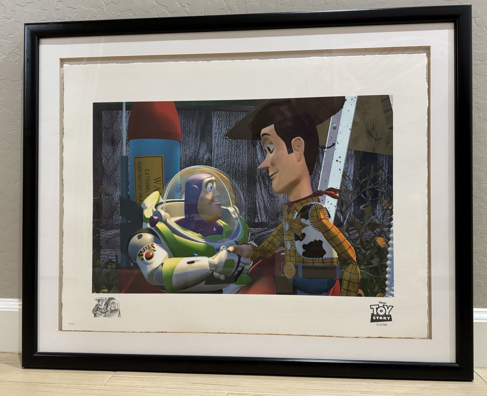Disney Fine Art Geclee LE 750 Buzz & Woody Toy Story Friends At Last Wall Art Collectible