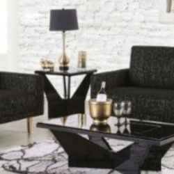 Brand New Black Modern Style Sofa & Loveseat 