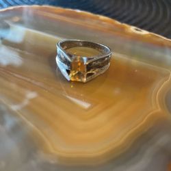 Silver Citrine Ring