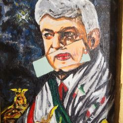 AMLO Mexican President Lopez Obrador Claudia Sheinbaum Painting Original Art