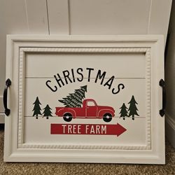 Christmas Tree Farm House Truck Tray Or Wall Decor