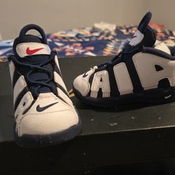 Nike Air More Uptempo Olympics White/Midnight Navy TD Toddler Size 8C DA4194 104