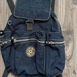 Vintage Kipling  Backpack Multipouch Navy Blue