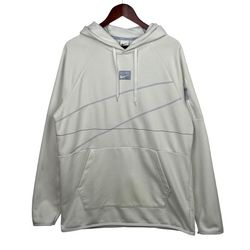 Nike Dri-Fit Men long Sleeve Pullover Fleece Fitness White Hoodie Large 