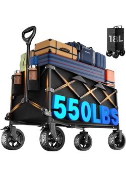 Heavy Duty Folding Utility Wagon Cart 550LBS