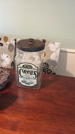 Vintage Large Glass Cookies Jar