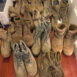 Military Surplus Combat Boots, Multiple Sizes, Dozens Available 