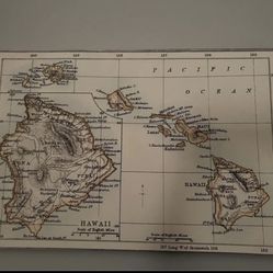 Old Map of Hawaii - Canvas 