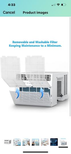 ‎Electactic Window Air Conditioner 12,000 BTU, Window AC Unit Cooling Room 500sq.ft, Dehumidifier Mode and 3 Fan Speed, 24H Timer, Saddle Mount, Quiet