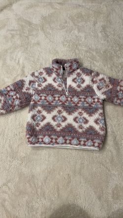 Little Kids Patterned Fleece Quarter-Zip Pullover