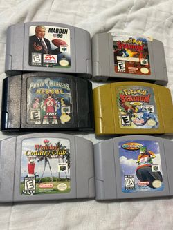 Nintendo 64 flawed game lot bundle pokemon stadium 2 power rangers madden wave race