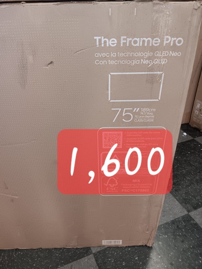 SAMSUNG 75"INCH QLED 4K THE FRAME TV LS03FW PRO