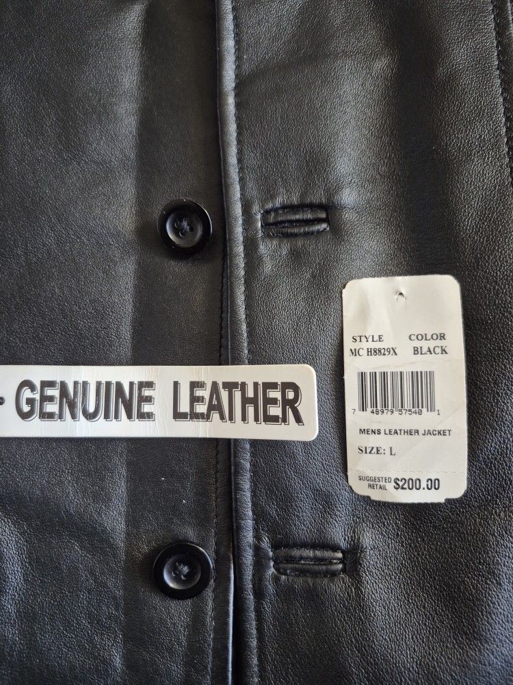 New Large 100% Genuine Leather 4 Buttons
