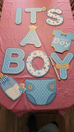Outdoor baby boy sign