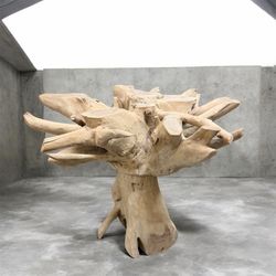 Teakroot Whitewashed Base For Dining/Breakfast Table