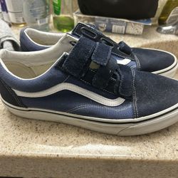 Blue Velcro Vans (Size 11 Men)