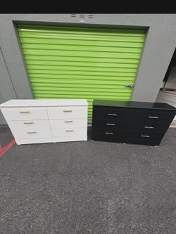New 6 Drawer Dresser In White & Black Color🖤🤍