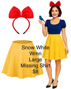 Woman’s Snow White Costume Large Halloween Birthday (No Shirt) Skirt and headband only